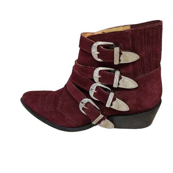 Toga Pulla Suede Embroidered Western Bootie - Picture 4 of 7